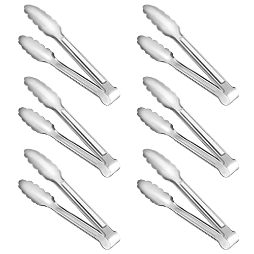 Dmoera 6 Pack Serving Tongs Kitchen Tongs, Buffet Tongs, Stainless Steel Food Tong Serving Tong, small tongs - Image 1
