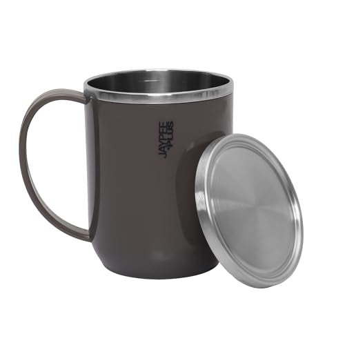 Jaypee Plus Cupshup Coffee Mug with Lid Stainless Steel Inner & Cover Insulated Tea Cup | BPA Free | Food Grade |Heat Retention|Suitable for Gift, 400 ml, Light Grey - Image 5