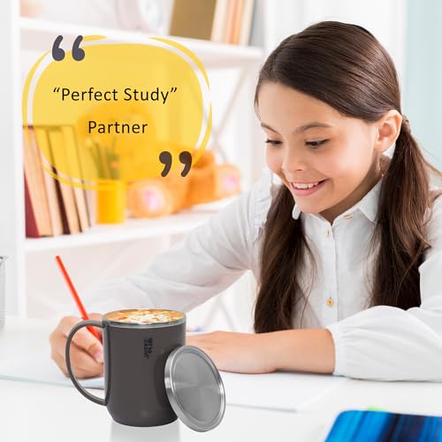 Jaypee Plus Cupshup Coffee Mug with Lid Stainless Steel Inner & Cover Insulated Tea Cup | BPA Free | Food Grade |Heat Retention|Suitable for Gift, 400 ml, Light Grey - Image 2