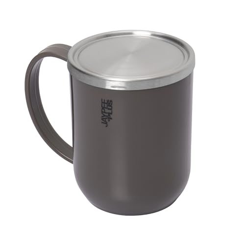 Jaypee Plus Cupshup Coffee Mug with Lid Stainless Steel Inner & Cover Insulated Tea Cup | BPA Free | Food Grade |Heat Retention|Suitable for Gift, 400 ml, Light Grey - Image 1