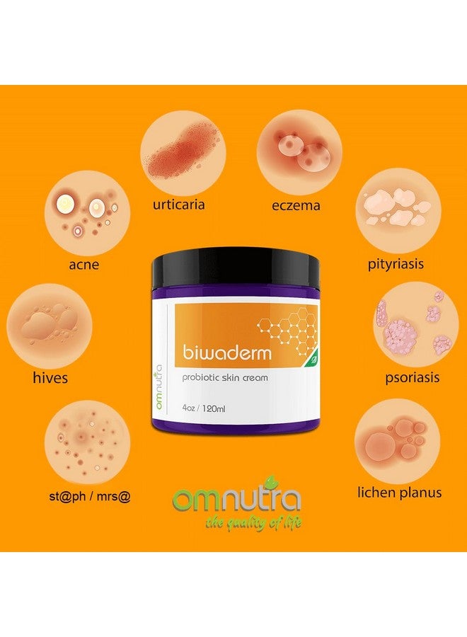 OmNutra Biwaderm Probiotic Skin Cream 4Oz Organic Based Topical Probiotics For Skin Care Eczema Treatment Psoriasis Treatment For Folliculitis Treatment Pure Aloe Vera Gel 4Oz - Image 4