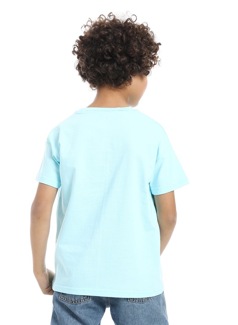 Andora Crew Neck Basic Boy's T-Shirt_Sky Blue - Image 3