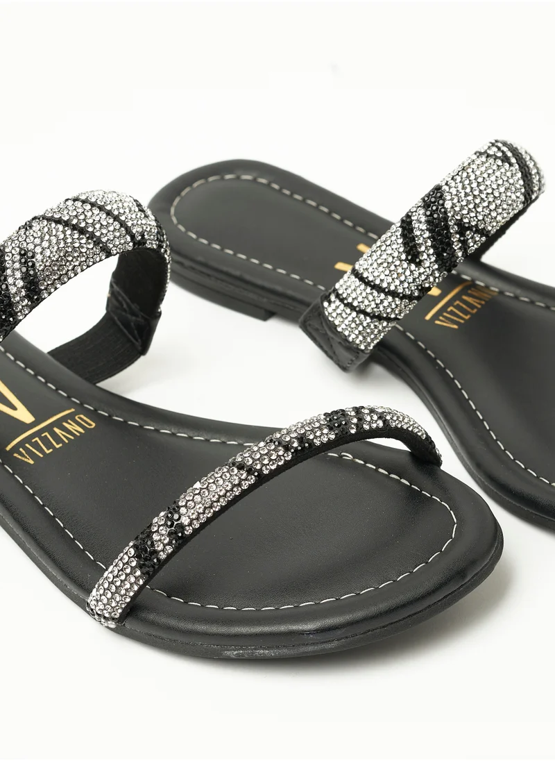 VIZZANO Violet Multi Strap Low Heel Sandals