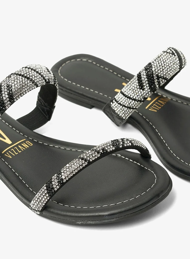 Vizzano Black Flat Sandals for Women – Stylish Ladies Flat Sandals & Comfortable Flat Slippers for Women | Best Price UAE
