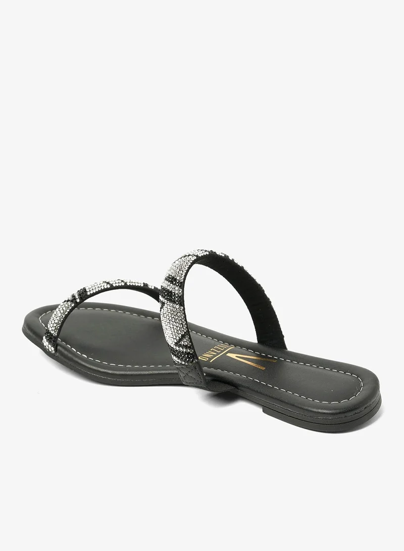 Vizzano Black Flat Sandals for Women – Stylish Ladies Flat Sandals & Comfortable Flat Slippers for Women | Best Price UAE