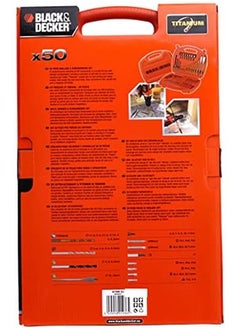 BLACK+DECKER 50 Pieces Combination Bit Set Inch Kitbox For Drilling Screwdriving And Fastening A7066 Xj  - Image 2