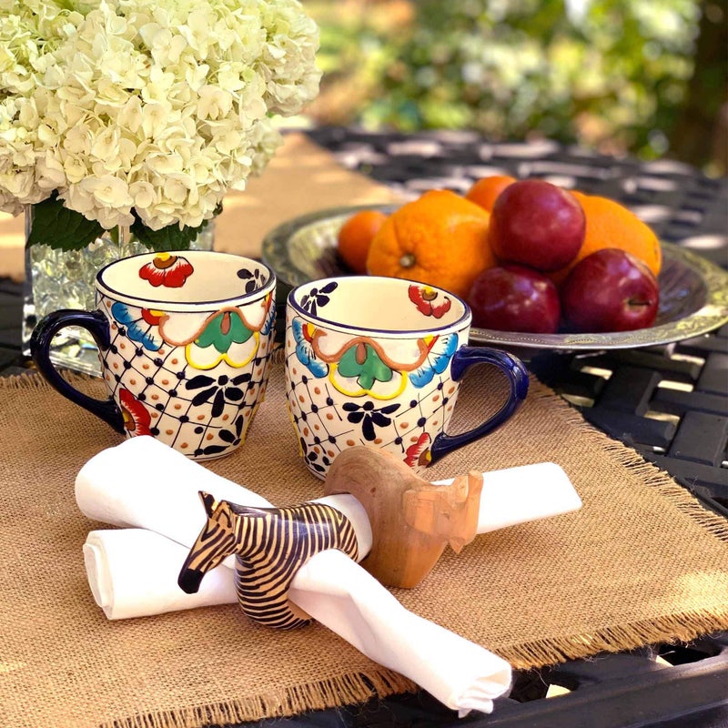 Global Crafts Mahogany Wood Animal Napkin Rings - Set of Six - Image 5