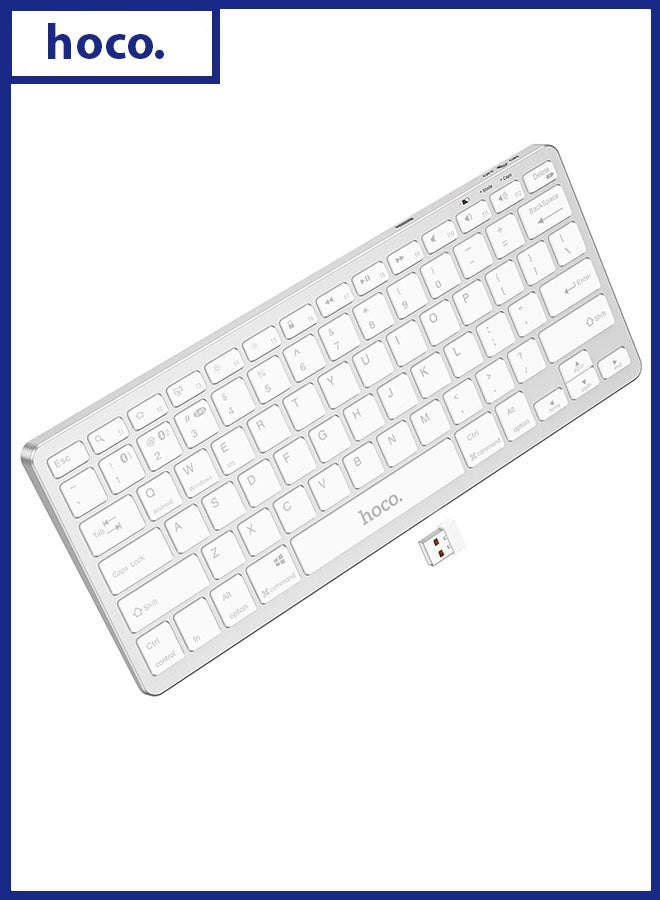 هوكو. كيبورد GM32 وايرلس مزدوج الوضع (نسخة إنجليزية، أبيض) - Image 1
