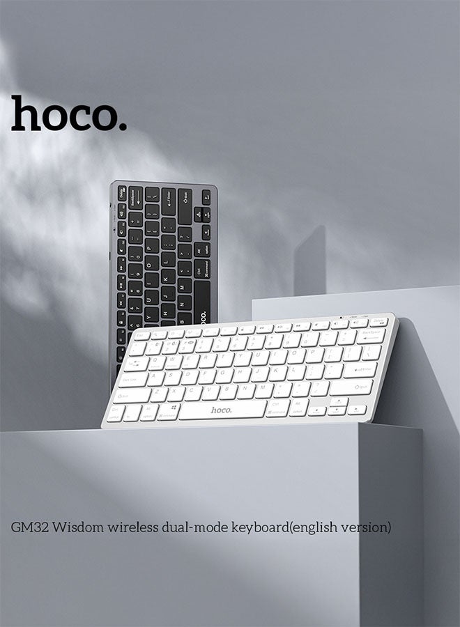 هوكو. كيبورد GM32 وايرلس مزدوج الوضع (نسخة إنجليزية، أبيض) - Image 4