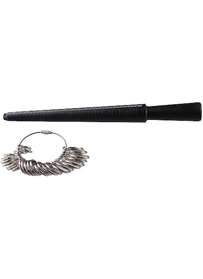 Generic 27Pcs US Size Ring Measuring Tool Set with Rubber Hammer,Jewelry Tool Measuring Stick Metal Mandrel Ring Sizer Gauge for Jewelry Making Jewelers Tools  - Image 5