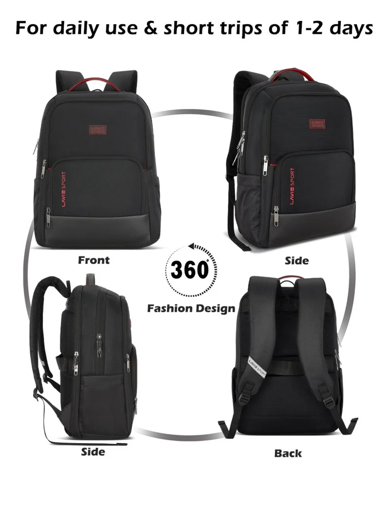 Lavie  Sport Baron 21L Laptop Backpack For Men & Women  |Boys & Girls (Black/Red) for Women | Best Price UAE