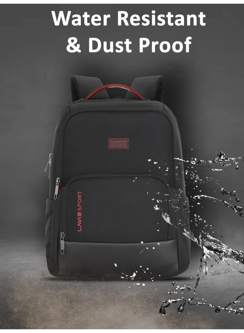 Lavie Sport Baron 21L Laptop Backpack For Men &amp; Women  |Boys &amp; Girls (Black/Red)