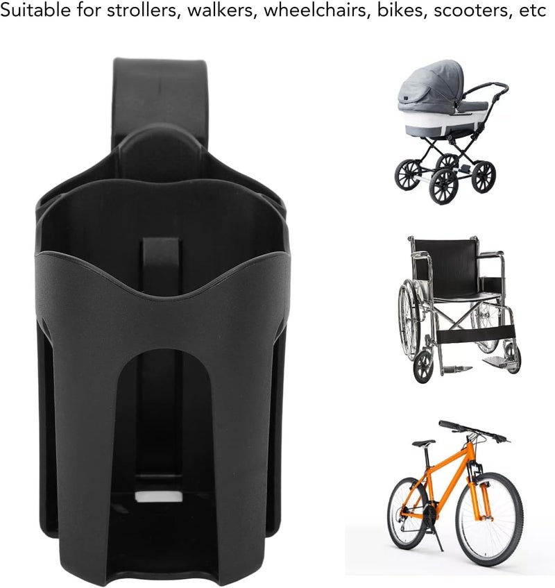 klarako Stroller Cup Holder for Bikes Trolley, Fixed Adjustment Cup Phone Holder for Walkers Wheelchairs Bikes Carts Kayaks Motorcycles - Can Hold Both Bottles and Phones at The Same Time - Image 3