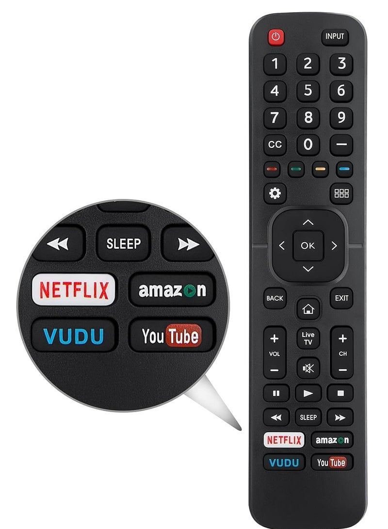 PopZa New Replacement for Hisense-TV-Remote Compatible with All Hisense 4K LED HD UHD Smart TVs - Image 1