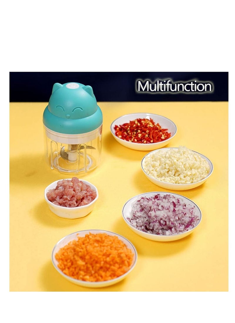 Generic - Electric Food Chopper, Mini Garlic Chopper, Portable Vegetable Mincer Meat Blender, USB Charging Food Processor for Puree, Onion, Herb, Veggie, Ginger, Fruit Chopper with 2 Cups (A-Pink) - Image 1