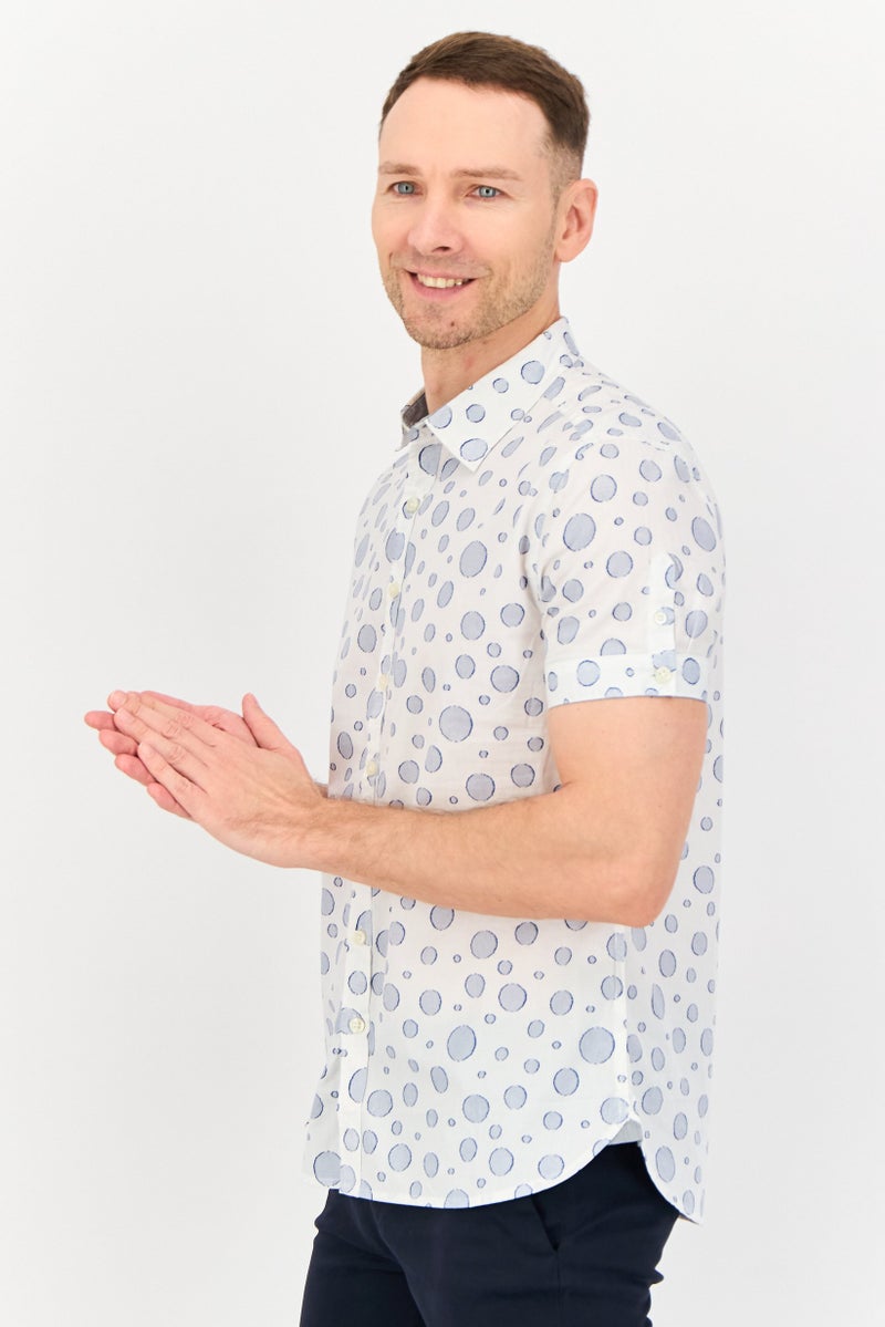 Kenneth Cole Men Regular Fit Allover Print Short Sleeves Casual Shirt, Multicolor  - Image 2