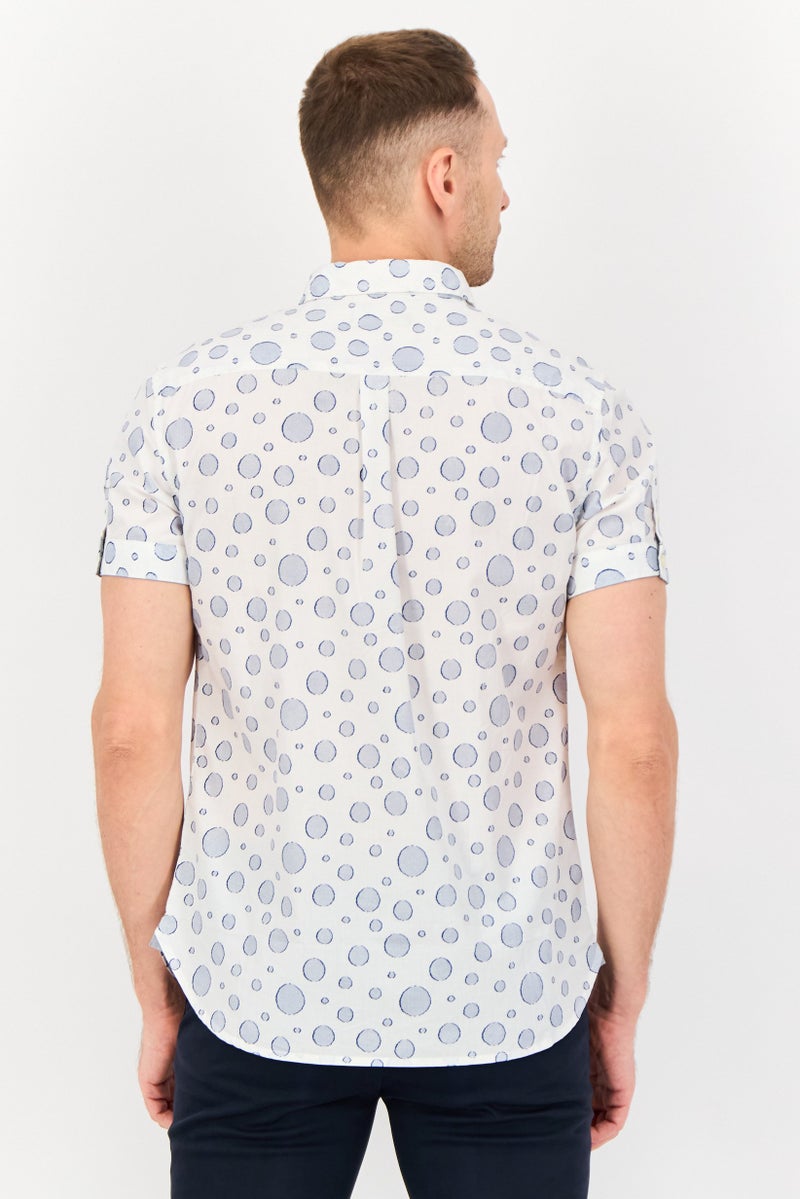 Kenneth Cole Men Regular Fit Allover Print Short Sleeves Casual Shirt, Multicolor  - Image 3