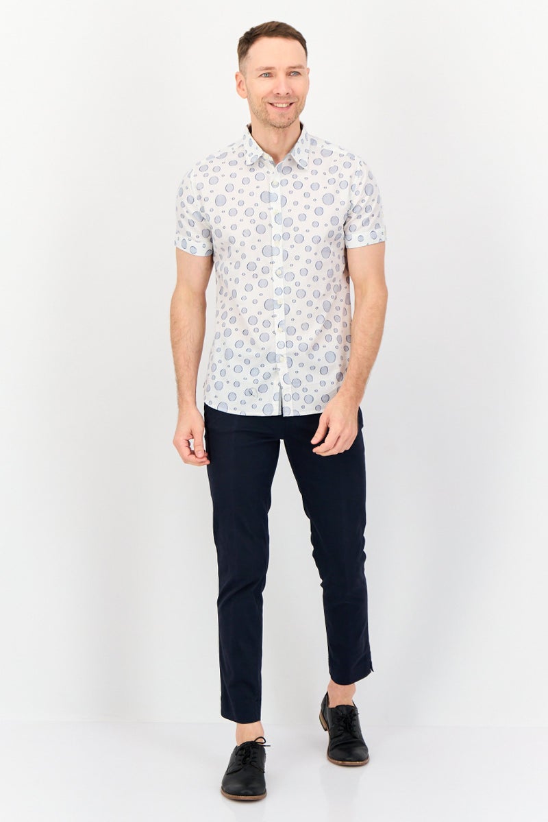 Kenneth Cole Men Regular Fit Allover Print Short Sleeves Casual Shirt, Multicolor  - Image 4