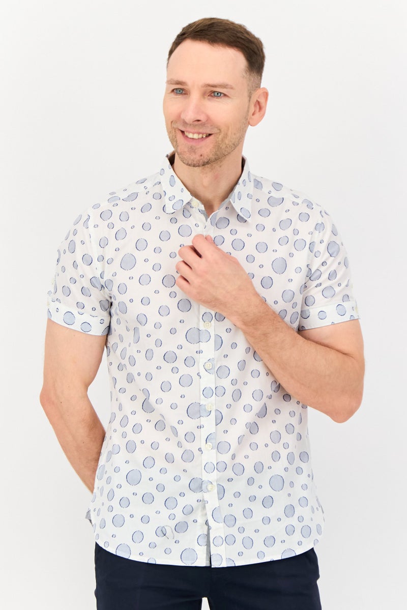 Kenneth Cole Men Regular Fit Allover Print Short Sleeves Casual Shirt, Multicolor  - Image 1
