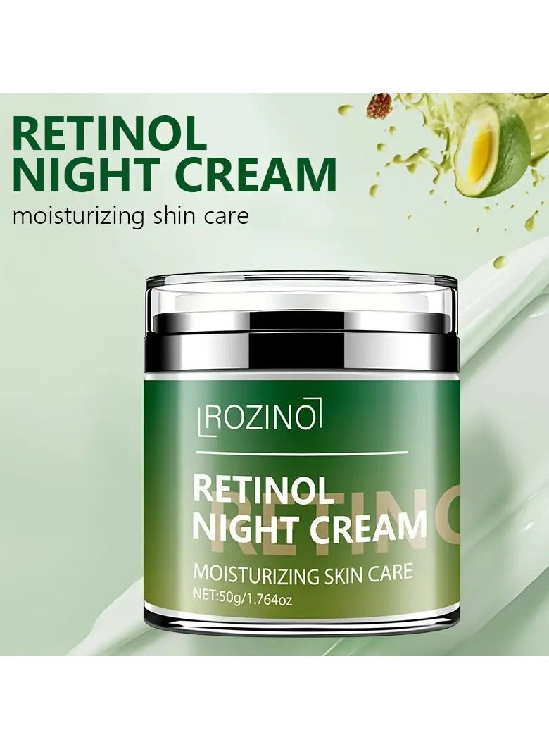 Rozino ROZINO Retinol Night Cream, Unisex Hypoallergenic Lotion with Vitamin C & Glycerin, Moisturizing Skin Care for All Skin Types, Oily Skin Compatible, 50g/1.76oz Each - Image 3