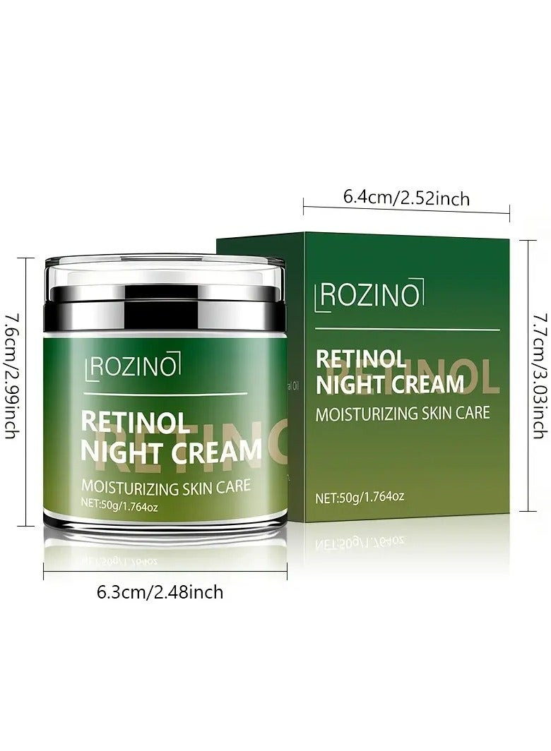 Rozino ROZINO Retinol Night Cream, Unisex Hypoallergenic Lotion with Vitamin C & Glycerin, Moisturizing Skin Care for All Skin Types, Oily Skin Compatible, 50g/1.76oz Each - Image 4