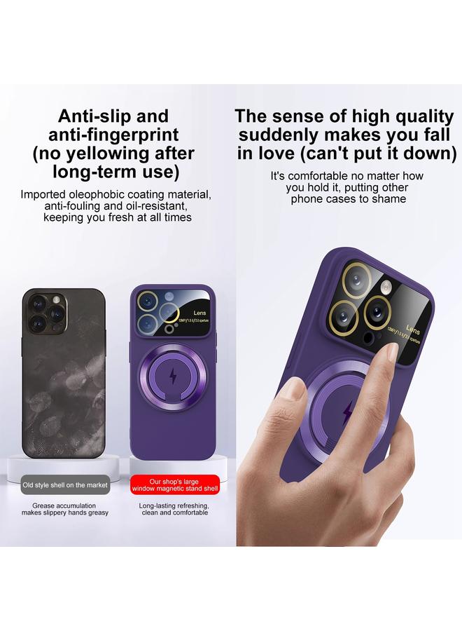 S-TOP Case For iPhone 15 Pro Max Large Window MagSafe Magnetic Holder Phone Case - Image 4