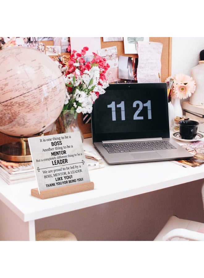 Plaque Signs with Wooden Stand, Best Boss Day, Appreciation Leaving Going Away for Bosses Leader Mentor, Office Desk Decor(4) - Image 5