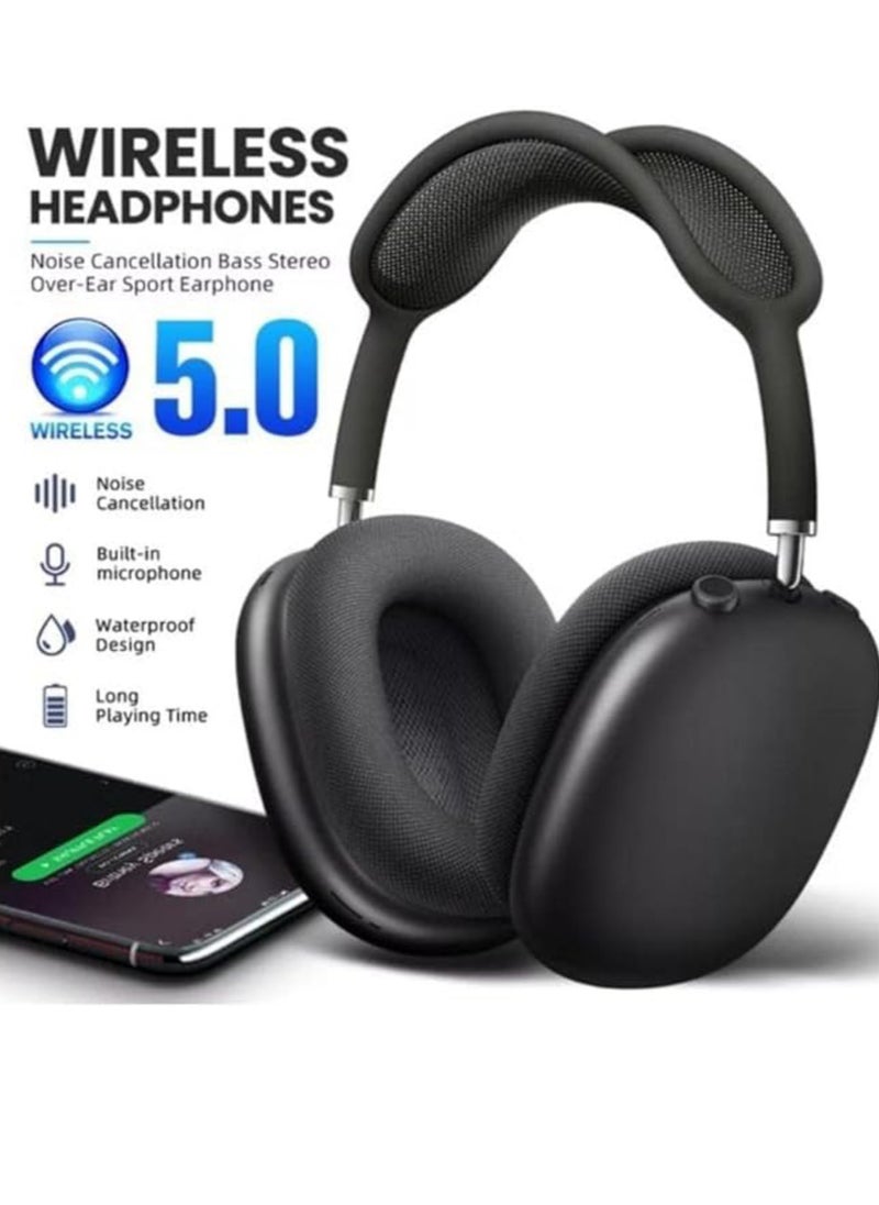 Scrolls P9 Pro Max Immersive Active Noise Cancelling Over-Ear Headphones, Epitome of Cutting-Edge Design and Premium Sound Quality. Elevate Your Listening Experience, Fusion of Style and Comfort (Black)  - Image 3