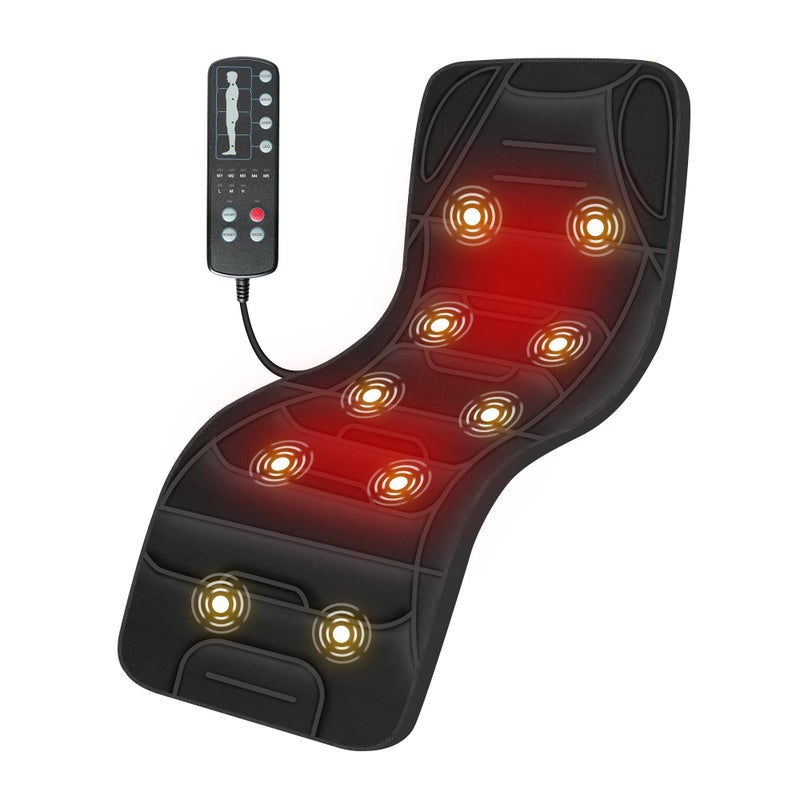 COMFIER Full Body Massage Mat Pad Heating Vibrating Massage Chair Pad with 10 Vibration Motors 5 Massage Modes and Auto Shut Off Gift for Men Women