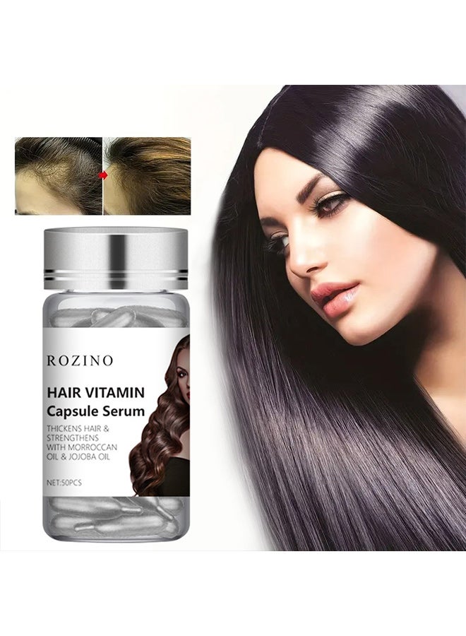 روزينو كبسولات الزيوت العطرية للعناية بالشعر لتحسين الشعر المجعد المتضرر من التجعيد والصبغ، ومنع التجعد وجعله ناعمًا - Image 1