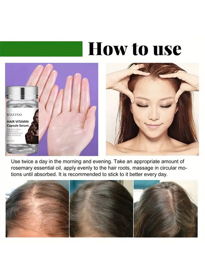 روزينو كبسولات الزيوت العطرية للعناية بالشعر لتحسين الشعر المجعد المتضرر من التجعيد والصبغ، ومنع التجعد وجعله ناعمًا - Image 4