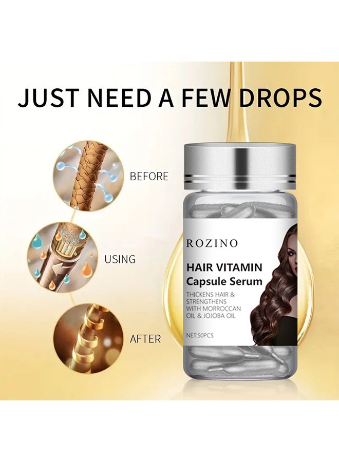 روزينو كبسولات الزيوت العطرية للعناية بالشعر لتحسين الشعر المجعد المتضرر من التجعيد والصبغ، ومنع التجعد وجعله ناعمًا - Image 3