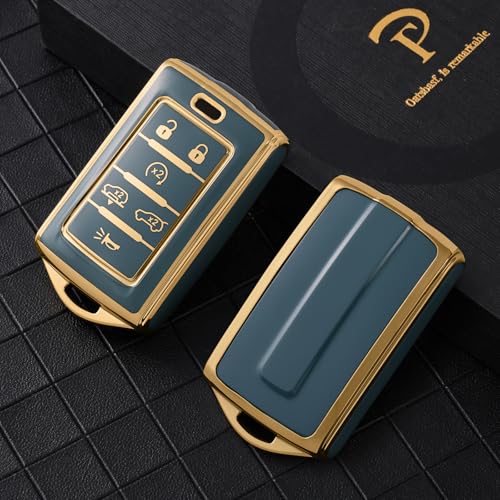 ELOHEI Key Fob Cover for Jeep, Premium Soft Full Protection Key Fob Case for 2022 2023 2024 Jeep Cherokee Grand Cherokee Wagoneer Grand Wagoneer Compass Renegade Accessories(Gray) - Image 2