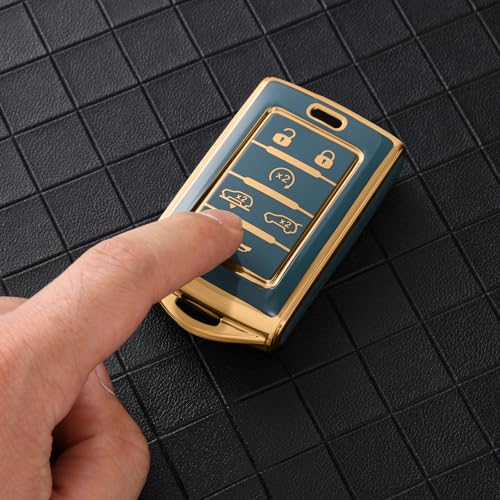 ELOHEI Key Fob Cover for Jeep, Premium Soft Full Protection Key Fob Case for 2022 2023 2024 Jeep Cherokee Grand Cherokee Wagoneer Grand Wagoneer Compass Renegade Accessories(Gray) - Image 3