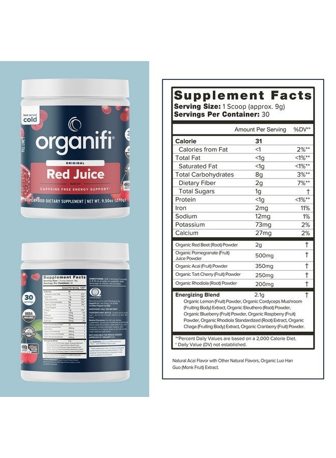 Organifi Organifi Red Juice - Energy Powder Reduces Afternoon Crashes and Boosts Digestion and Immune System, 30 Servings - Image 2