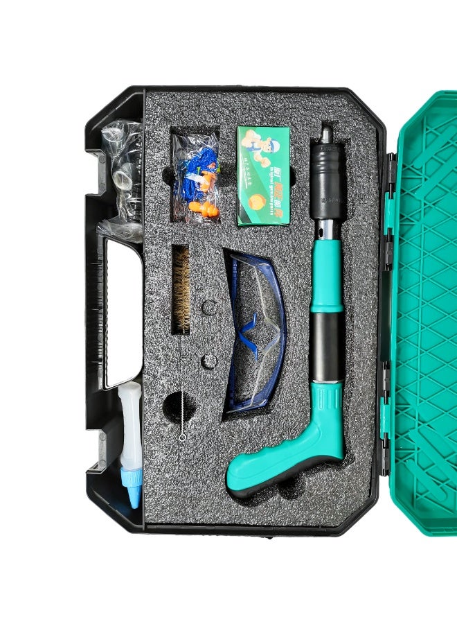 Steel Nail Gun Kit with Carry Case – Heavy-Duty Manual Concrete & Wall Fastening Tool Set with Safety Glasses, Gloves, Cleaning Brush & Accessories – Professional Fixing for Steel, Brick & Masonry - Image 4