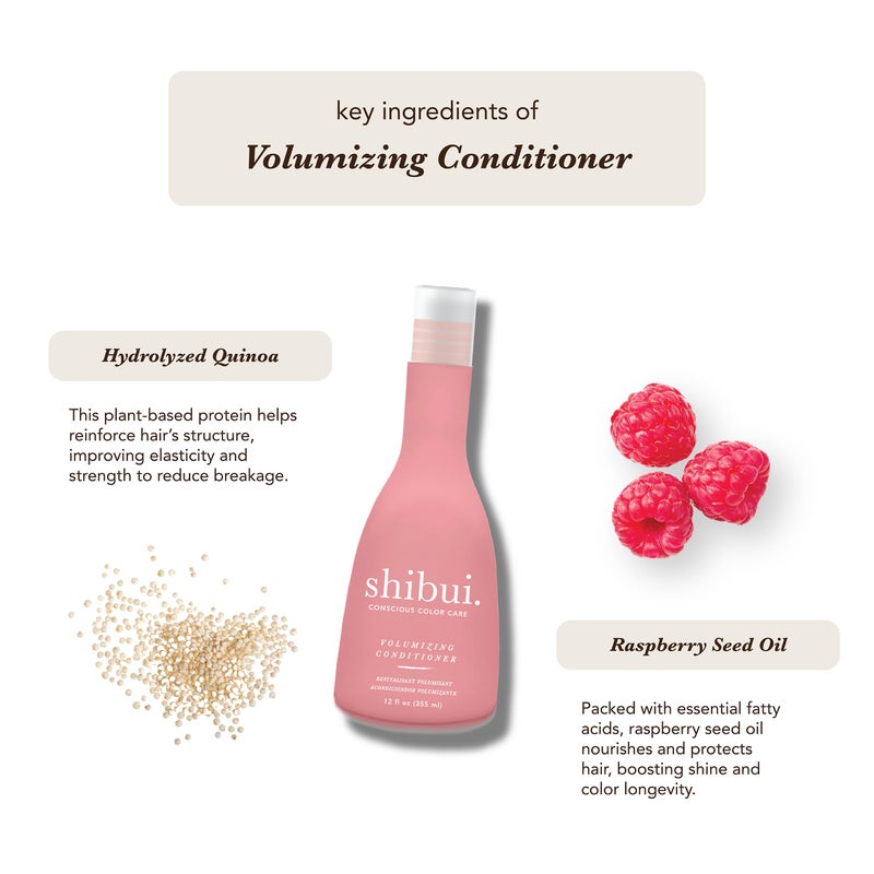 Shibui Volumizing Conditioner, Weightless Moisture, Adds Body and Shine with Raspberry Seed Oil and Quinoa for Thin or Fine Hair, Color-Safe, 33.8 Fl Oz - Image 3