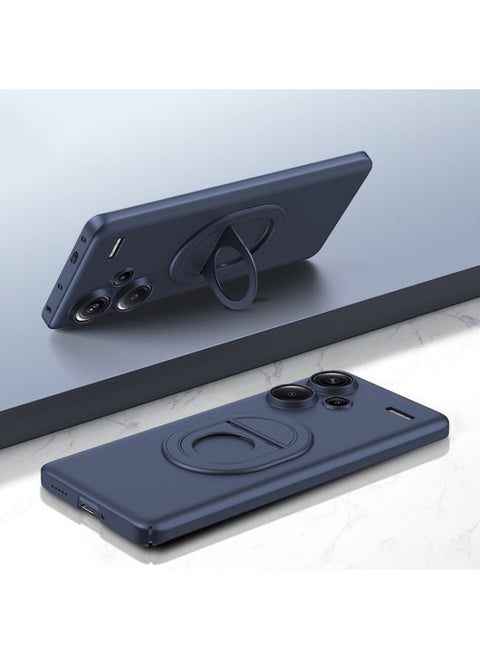 Case Cover For Xiaomi Redmi Note 13 Pro+ Magsafe Hidden Fold Holder Full Coverage Shockproof Phone Case Blue