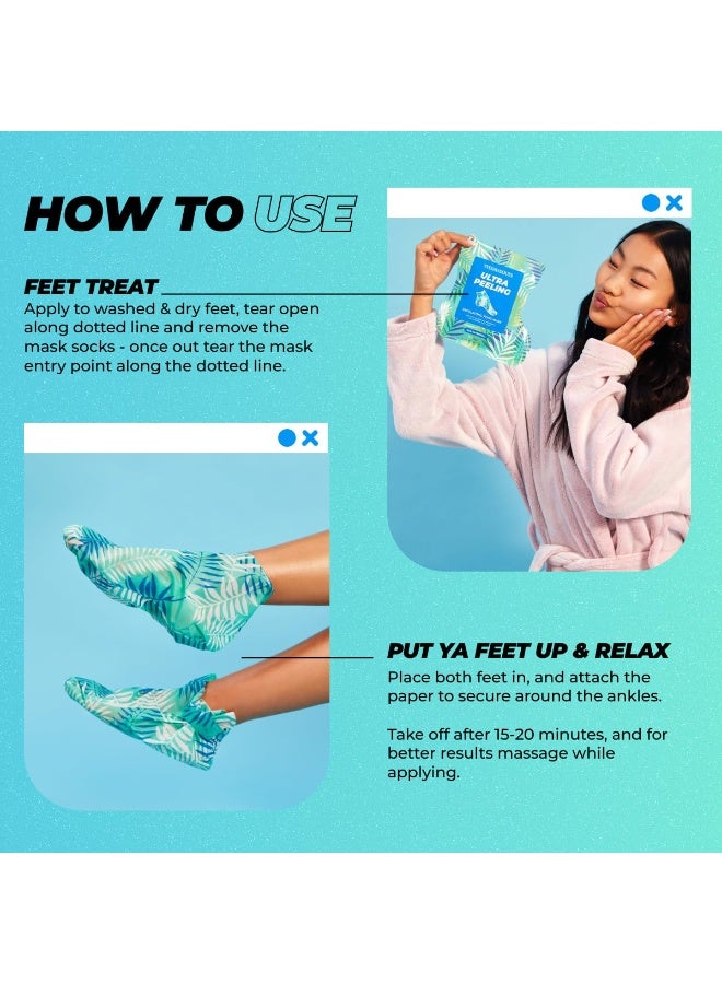 Vitamasques Foot Peeling Mask - 5 Pairs Professional Korean Exfoliating Foot Mask for Dry Cracked Feet & Callus Removal, Feet Peeling Masks that Remove Dead Skin for Soft Heels with AHA BHA PHA - Image 4