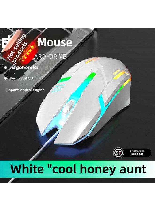 For Dell Mechanical Wired Mouse E-sports Game Desktop Computer Internet Cafe Special Mute Silent Notebook-Colour:Upgraded Model-white★Side-wing Streamer  Is Sensitive And Has No Delay  - Image 4
