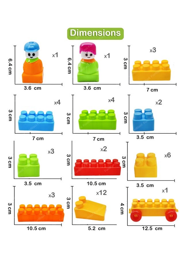 FunBlast FunBlast Building Blocks for Kids - DIY Plastic Building Blocks for Kids Puzzle Games for Kids, Toys for Children Educational & Learning Toy for 3+ Years Kids, Girls & Boys (40 Pcs-Multicolor)  - Image 4