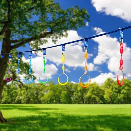 Shopster Kids Gymnastic Rings,Kids Playground Home Swing Sets - Fitness Indoor Outdoor Equipments (Blue) - Image 5