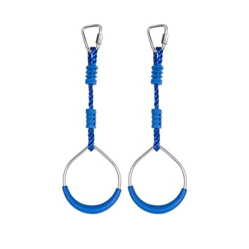 Shopster Kids Gymnastic Rings,Kids Playground Home Swing Sets - Fitness Indoor Outdoor Equipments (Blue) - Image 1