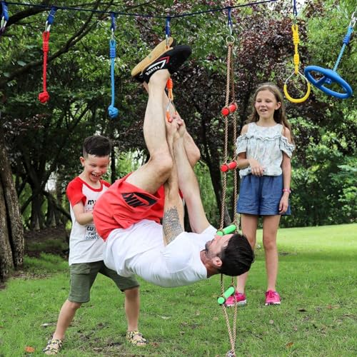 Shopster Kids Gymnastic Rings,Kids Playground Home Swing Sets - Fitness Indoor Outdoor Equipments (Blue) - Image 3