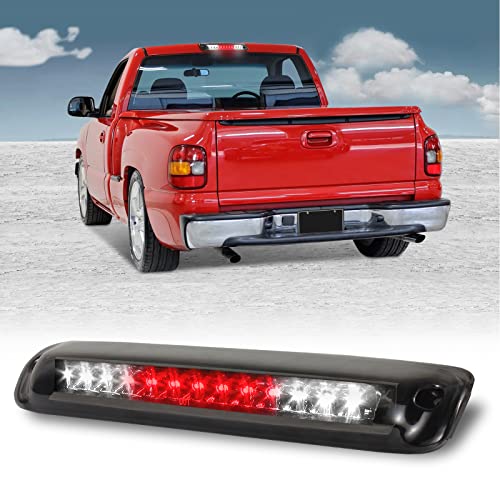 3rd Third Tail Rear Brake Light Replacement For 1999 2000 2001 2002 2003 2004 2005 2006 2007 Chevrolet Silverado GMC Sierra 1500 2500 3500 HD Classic Dual Row Tail Rear Cargo Light Smoke Lens