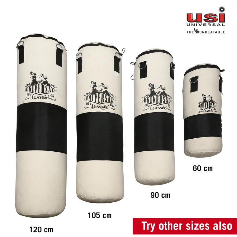 USI UNIVERSAL حقيبة ملاكمة 626C الكلاسيكية المصنوعة من القماش المتين بطول 3.5 قدم غير مملوءة، حقيبة ملاكمة كيك بوكسينغ مع سلسلة تعليق، مادة قماش ثقيلة 20 أونصة للرجال والنساء - Image 4