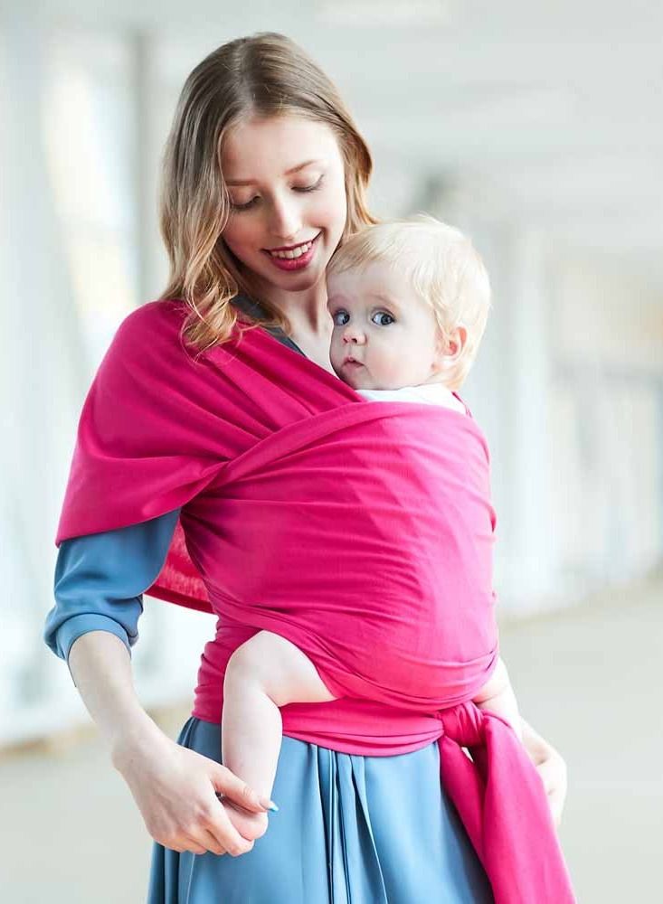 Loquat Baby Sling Wrap Carrier Soothing Stretchy Breathable Ergonomic Newborn To Toddler Pink 