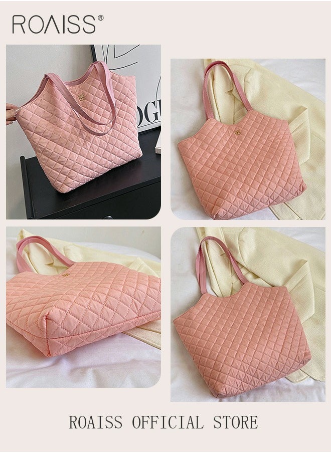 roaiss - Female Large Capacity Tote Bag Shoulder Bag Commuter Bag Tote Bag Simple Vintage - Image 1