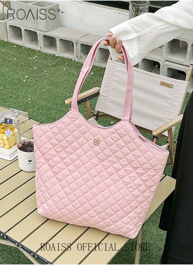 roaiss - Female Large Capacity Tote Bag Shoulder Bag Commuter Bag Tote Bag Simple Vintage - Image 1