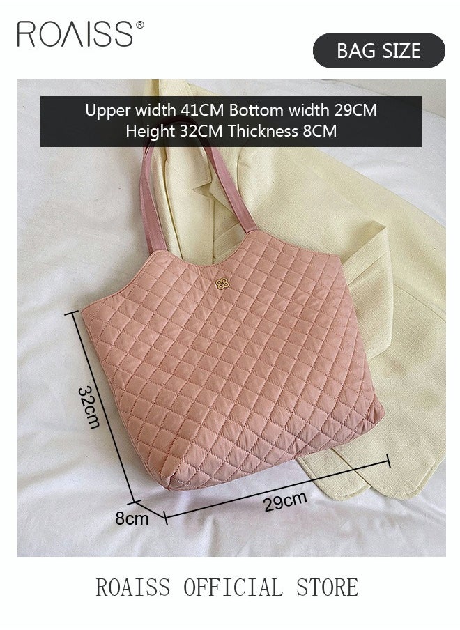 roaiss - Female Large Capacity Tote Bag Shoulder Bag Commuter Bag Tote Bag Simple Vintage - Image 1